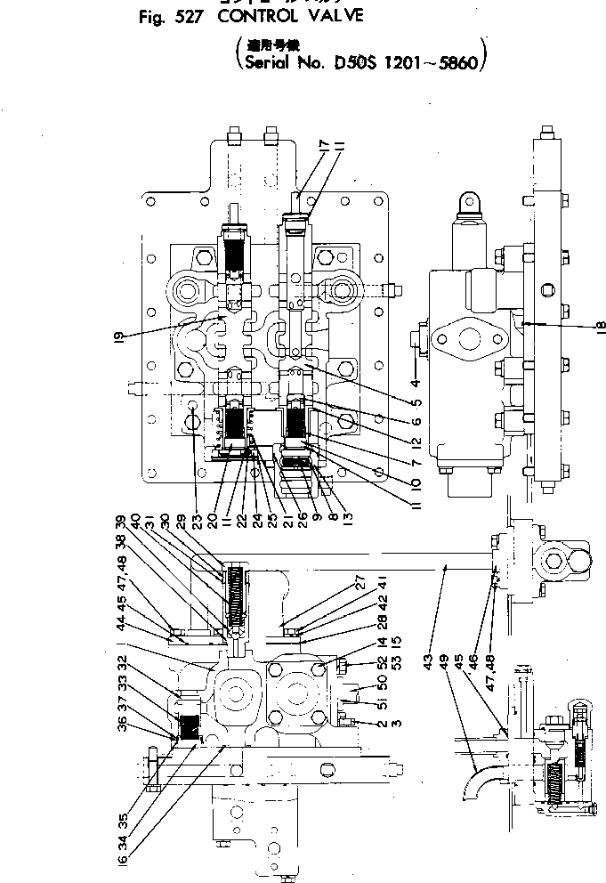 Crawler Loaders Komatsu / D50S-8 S/N 1201-UP(d50s-8r) / CONTROL VALVE(150040 : 527) Crawler Loaders Komatsu / D50S-8 S/N 1201-UP(d50s-8r) / CONTROL VALVE(150040 : 527)