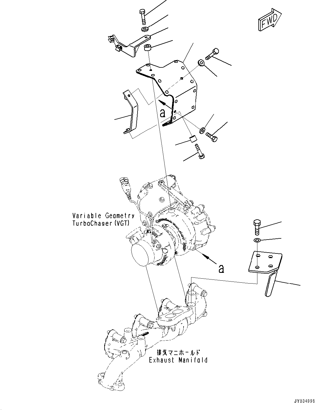 Komatsu parts book diagram for D51EXi-24 S/N B25001-UP: HEAT SHIELD