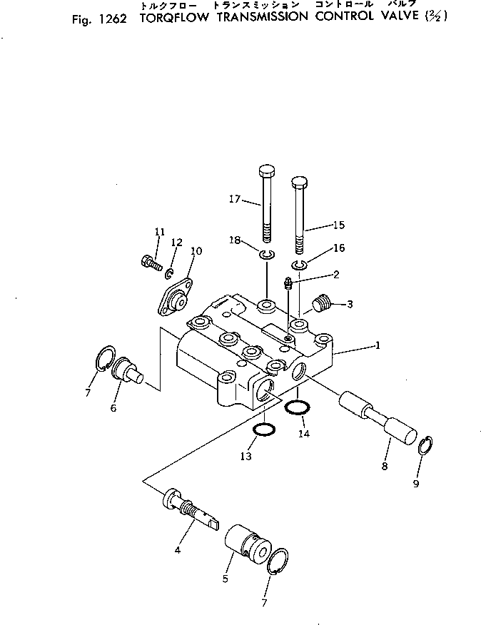 Bulldozers Komatsu / D53A-16 S/N 65001-UP(d53a-16c) / TORQFLOW TRANSMISSION CONTROL VALVE (2/2)(060130 : 1262)