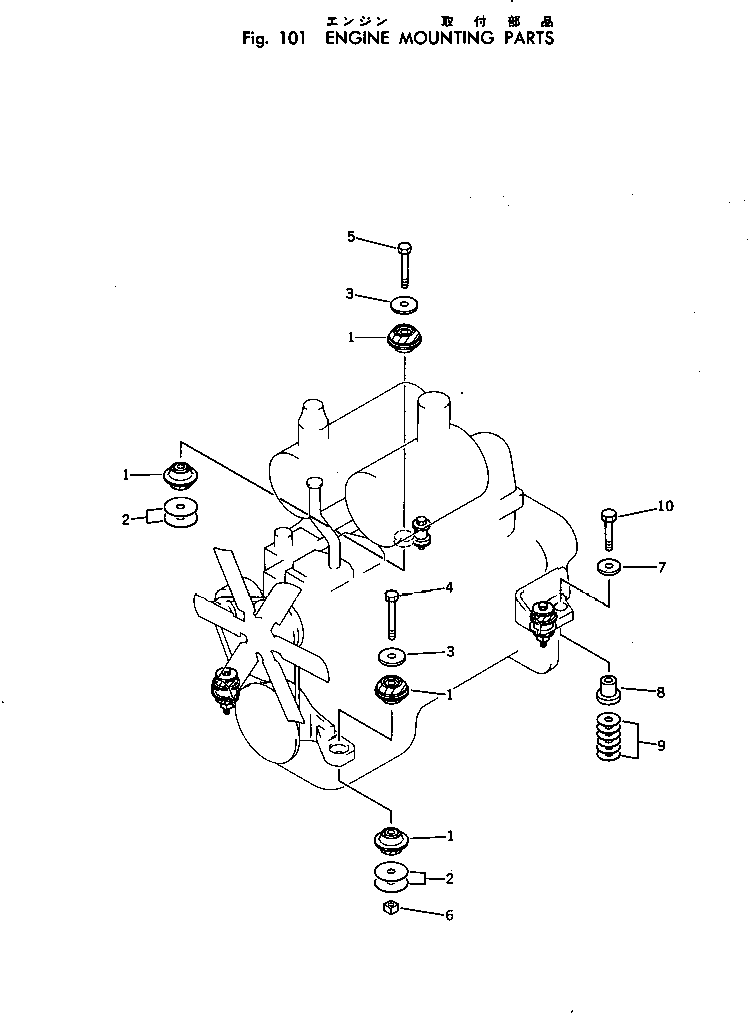 Bulldozers Komatsu / D53A-17 S/N 80001-UP(d53a-17c) / ENGINE MOUNTING PARTS(030010 : B0100-01A0)
