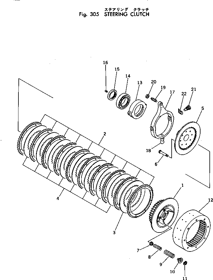 Komatsu parts book diagram for D53A-17 S/N 80001-UP: STEERING CLUTCH