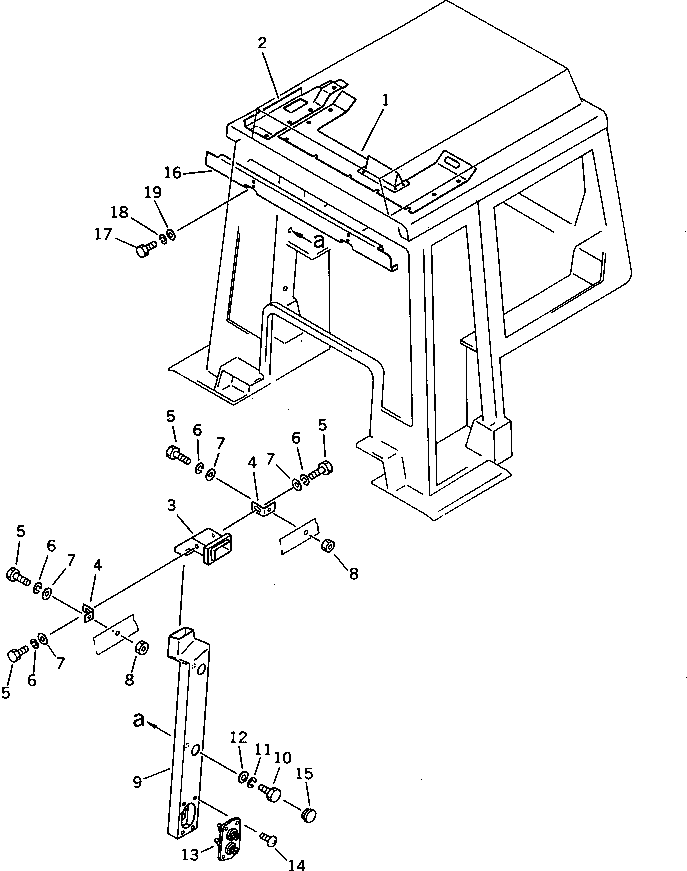Komatsu parts book diagram for D53A-17 S/N 80001-UP: AIR DUCT (FOR ROPS CAB)