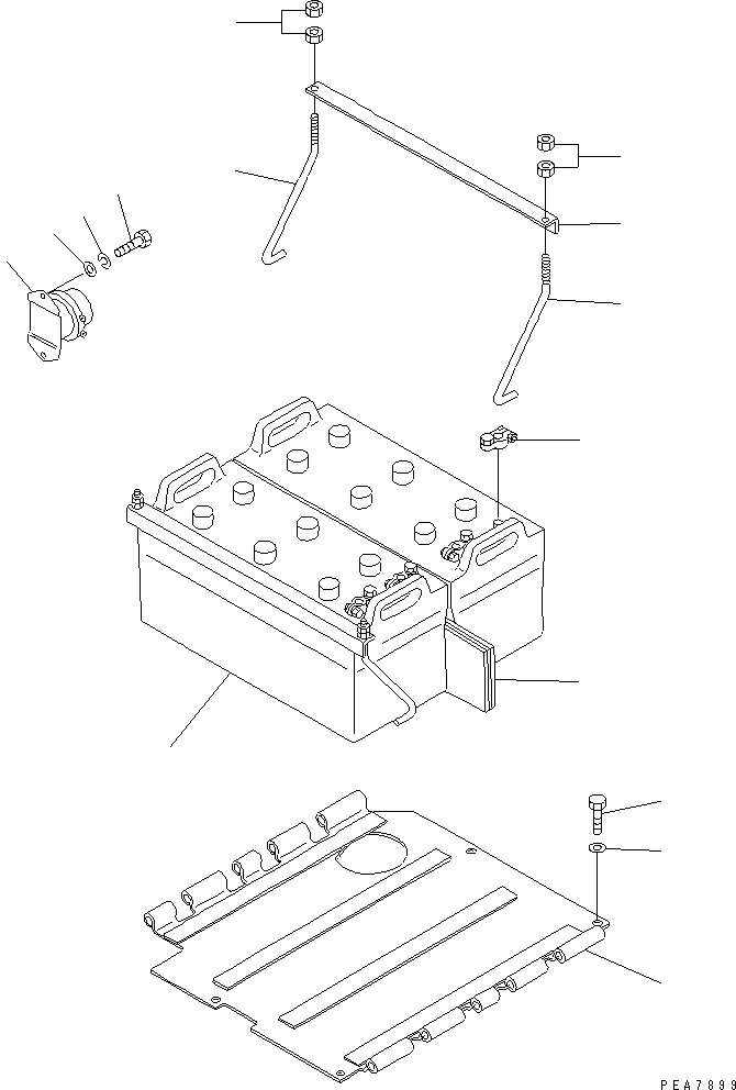 Komatsu parts book diagram for D53P-17 S/N 80001-UP: BATTERY (LARGE CAPACITY)