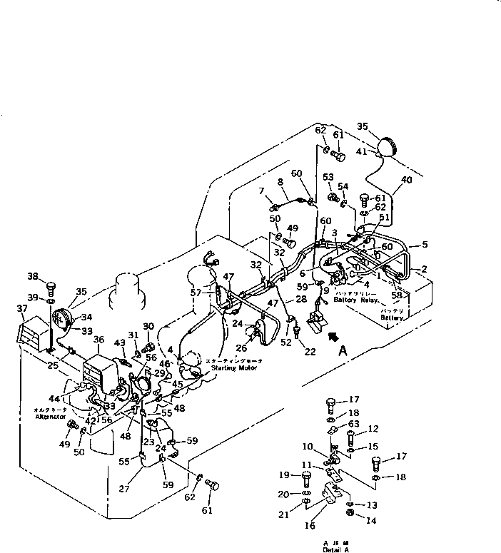 Komatsu parts book diagram for D53P-17 S/N 80001-UP: ELECTRICAL SYSTEM