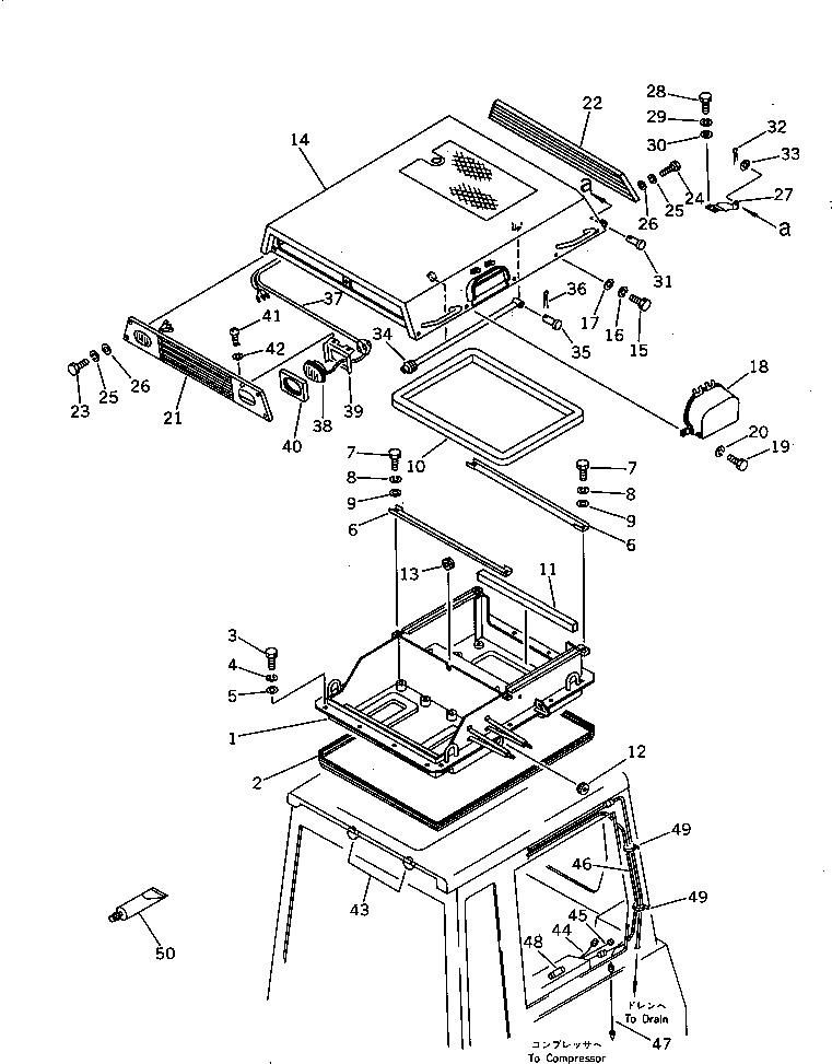 Komatsu parts book diagram for D53P-17 S/N 80001-UP: AIR CONDITIONER (FOR ROPS CAB)(2/2)