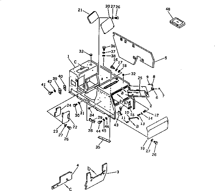 Komatsu parts book diagram for D53P-17 S/N 80001-UP: BOX (NOISE SUPPRESSION FOR EC)(#80943-)