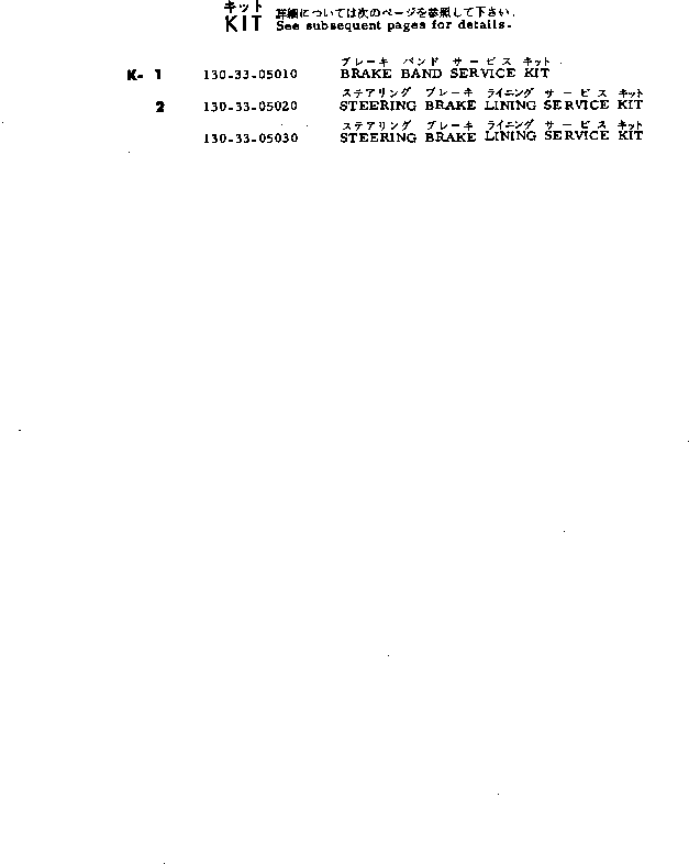 Komatsu parts book diagram for D53P-17 S/N 80001-UP: SERVICE KIT