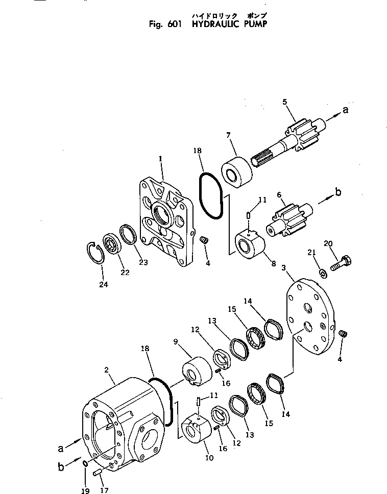 Komatsu parts book diagram for D53P-17 S/N 80001-UP: HYDRAULIC PUMP