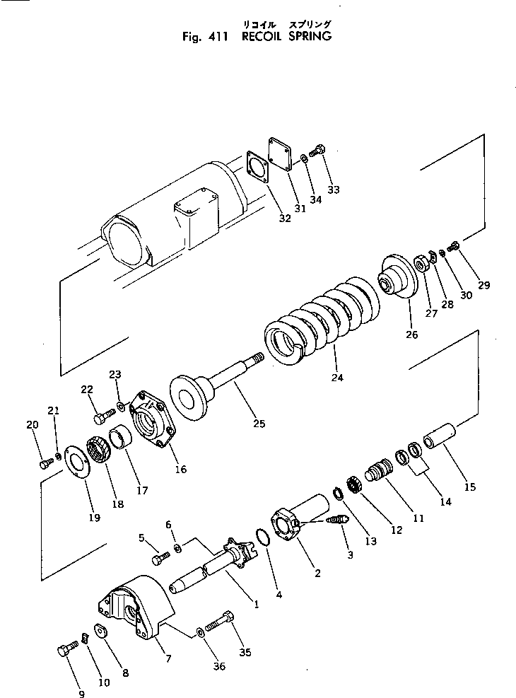 Crawler Loaders Komatsu / D53S-17 S/N 80001-UP(d53s-17c) / RECOIL SPRING(120020 : 411) Crawler Loaders Komatsu / D53S-17 S/N 80001-UP(d53s-17c) / RECOIL SPRING(120020 : 411)
