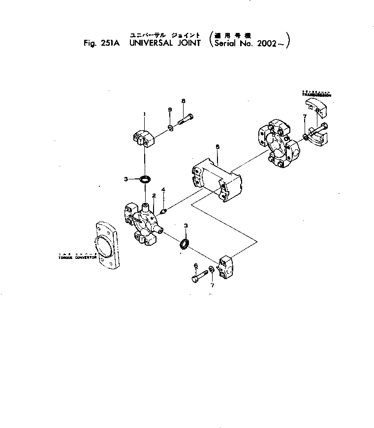 Crawler Loaders Komatsu / D55S-3 S/N 1007-UP(d55s-3r) / UNIVERSAL JOINT(#2002-)(060080 : 251A) Crawler Loaders Komatsu / D55S-3 S/N 1007-UP(d55s-3r) / UNIVERSAL JOINT(#2002-)(060080 : 251A)
