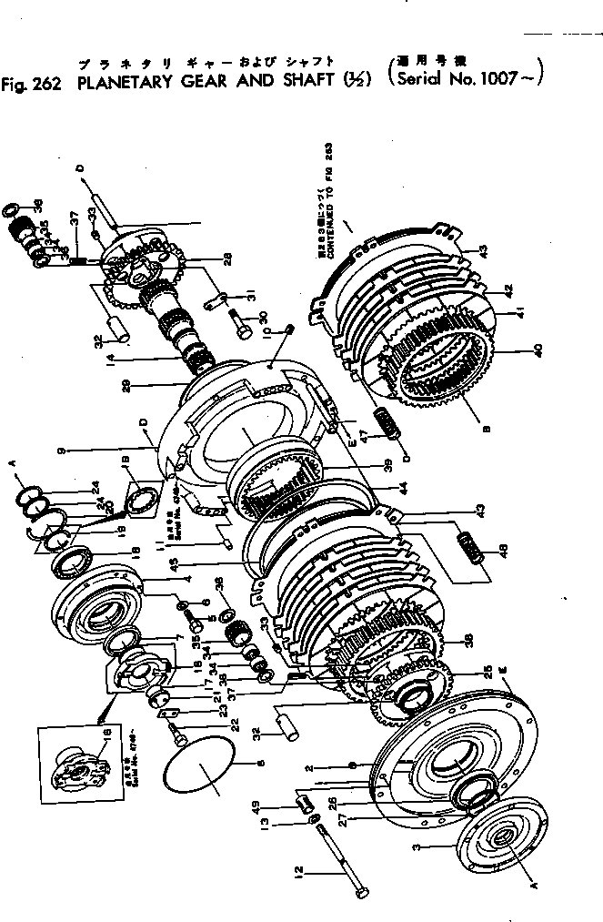Crawler Loaders Komatsu / D55S-3 S/N 1007-UP(d55s-3r) / PLANETARY GEAR AND SHAFT (1/2)(060100 : 262) Crawler Loaders Komatsu / D55S-3 S/N 1007-UP(d55s-3r) / PLANETARY GEAR AND SHAFT (1/2)(060100 : 262)