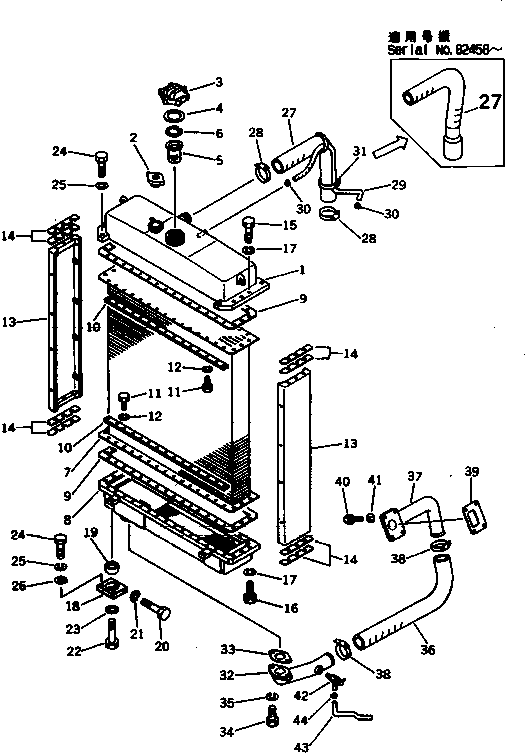 Bulldozers Komatsu / D58E-1A S/N 80888-UP (Straight Tilt Dozer)(d58e-1ac) / RADIATOR AND PIPING(060010 : C0100-01A0)