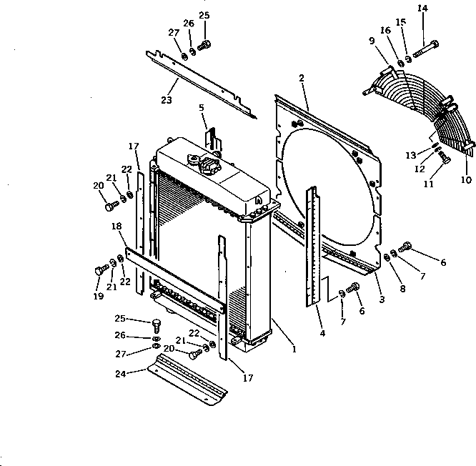 Bulldozers Komatsu / D58E-1A S/N 80888-UP (Straight Tilt Dozer)(d58e-1ac) / RADIATOR COVER (TBG SPEC.)(#80888-82372)(060040 : C0100-02A2)