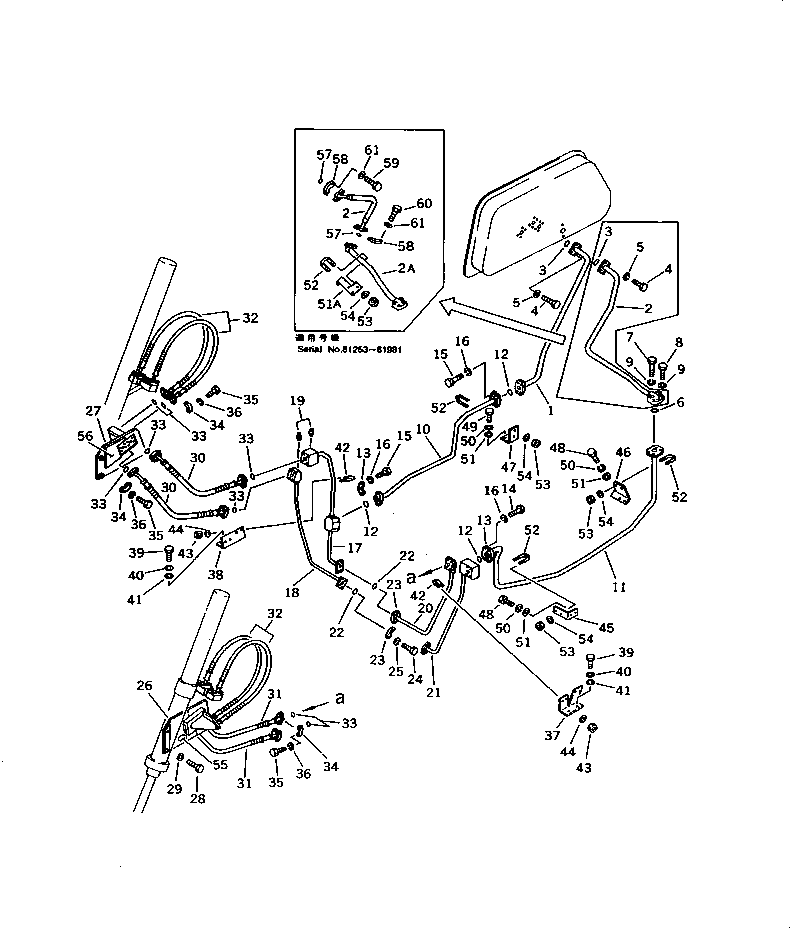 Bulldozers Komatsu / D58E-1A S/N 80888-UP (Straight Tilt Dozer)(d58e-1ac) / HYDRAULIC PIPING (TANK TO LIFT CYLINDER) (TBG SPEC.)(#80888-81981)(180030 : H2210-01A2)