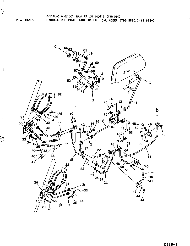 Bulldozers Komatsu / D58E-1A S/N 80888-UP (Straight Tilt Dozer)(d58e-1ac) / HYDRAULIC PIPING (TANK TO LIFT CYLINDER) (TBG SPEC.)(#81982-)(180040 : H2210-01A2A)