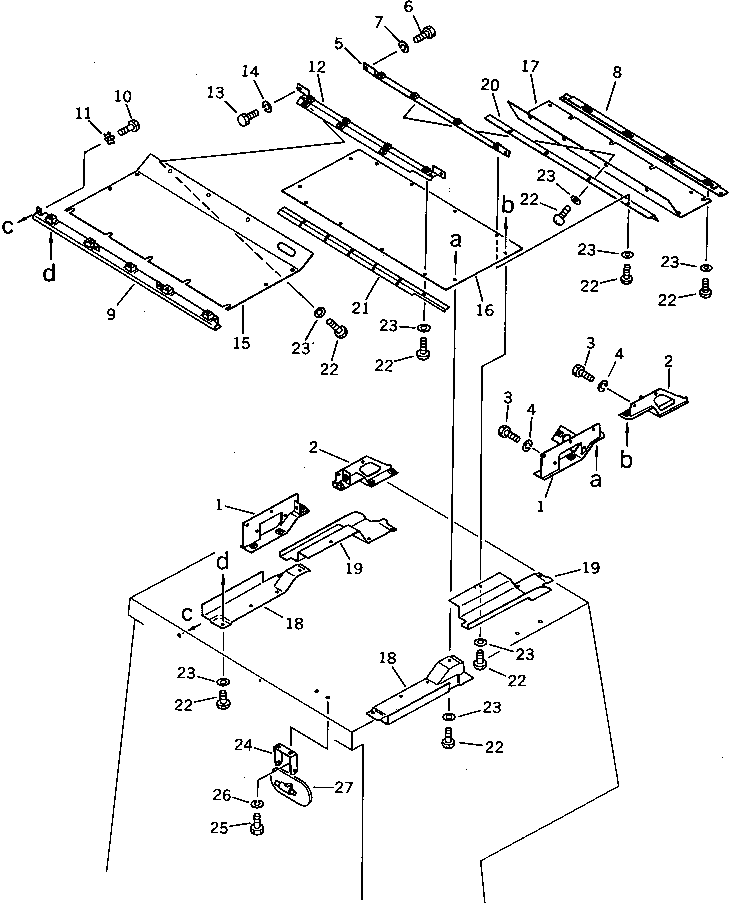 Bulldozers Komatsu / D58E-1A S/N 80888-UP (Straight Tilt Dozer)(d58e-1ac) / ROOF LINING (FOR ROPS CAB)(240120 : K0210-06A0)