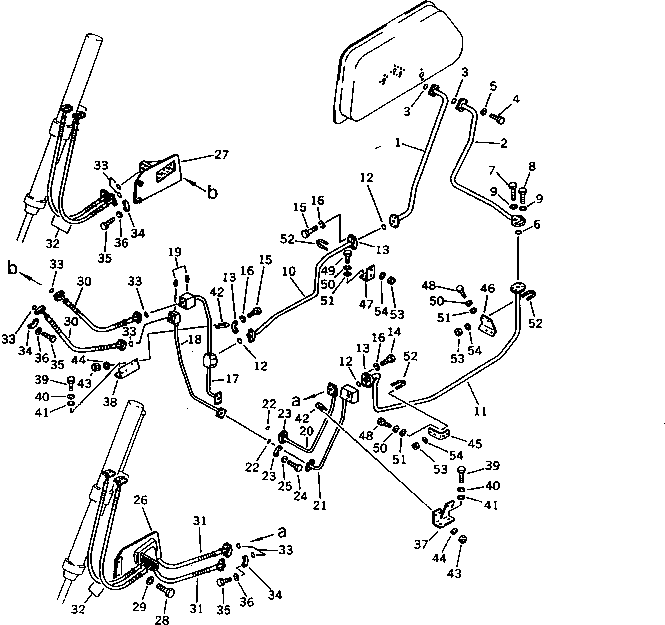 Komatsu parts book diagram for D58P-1 S/N 80588-UP (Straight Tilt Dozer): HYDRAULIC PIPING (TANK TO LIFT CYLINDER)                         (REGULATION OF EC INCLUSION)(#80949-)
