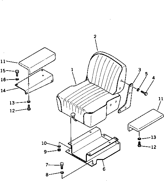 Komatsu parts book diagram for D58P-1 S/N 80588-UP (Straight Tilt Dozer): OPERATOR'S SEAT ? FIXED TYPE