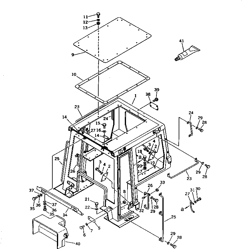 Komatsu parts book diagram for D58P-1 S/N 80588-UP (Straight Tilt Dozer): ROPS CAB (1/3)