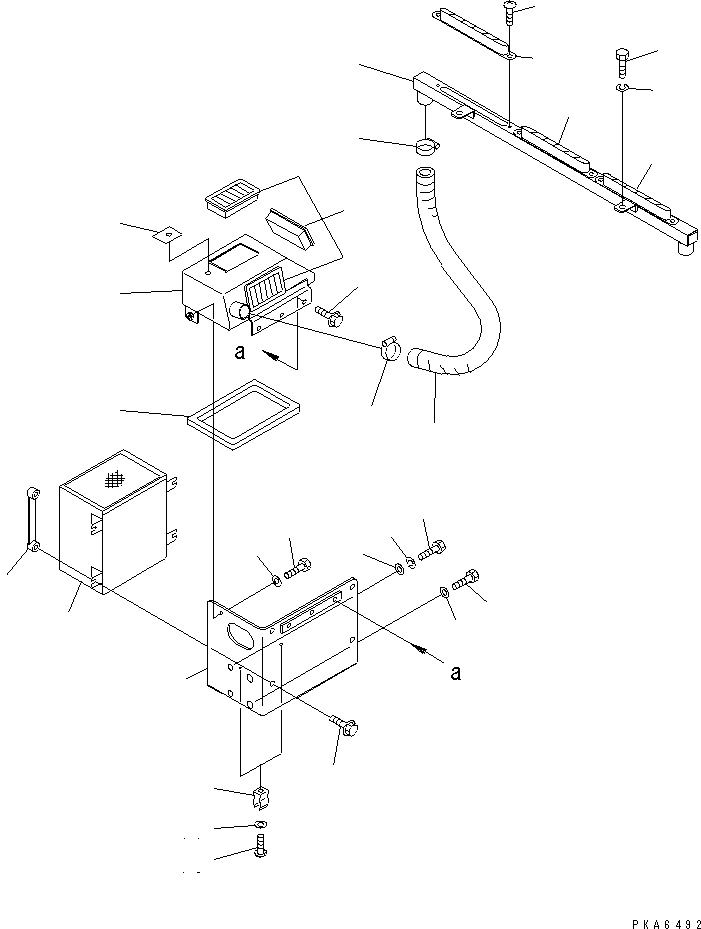 Komatsu parts book diagram for D58P-1 S/N 80588-UP (Straight Tilt Dozer): HOT WATER CAR HEATER (HEATER AND AIR DUCT)(#81310-)