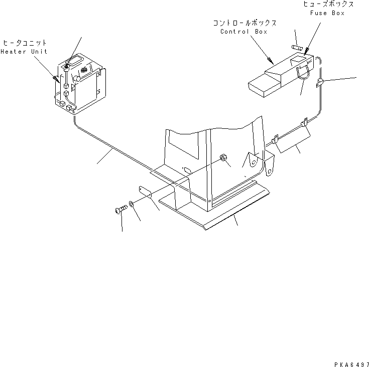 Komatsu parts book diagram for D58P-1 S/N 80588-UP (Straight Tilt Dozer): HOT WATER CAR HEATER (ELECTRICAL)(#81310-)