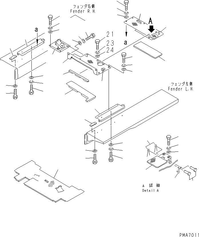 Komatsu parts book diagram for D58P-1 S/N 80588-UP (Straight Tilt Dozer): FLOOR (REGULATION OF EC INCLUSION)(#80949-)