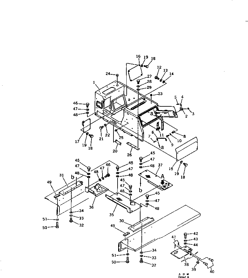 Komatsu parts book diagram for D58P-1 S/N 80588-UP (Straight Tilt Dozer): BOX AND FLOOR