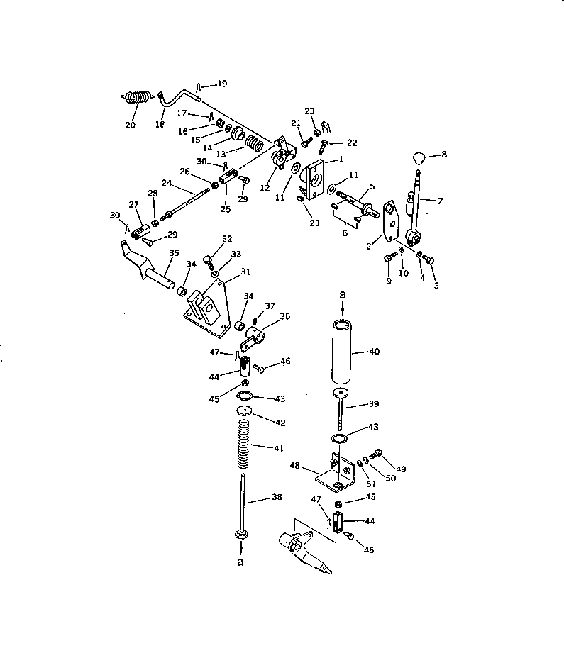 Komatsu parts book diagram for D58P-1 S/N 80588-UP (Straight Tilt Dozer): FUEL CONTROL LEVER