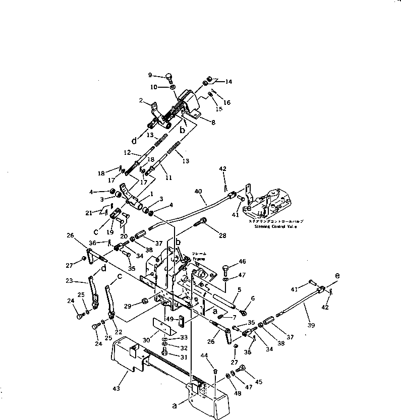 Komatsu parts book diagram for D58P-1 S/N 80588-UP (Straight Tilt Dozer): STEERING LEVER LINKAGE