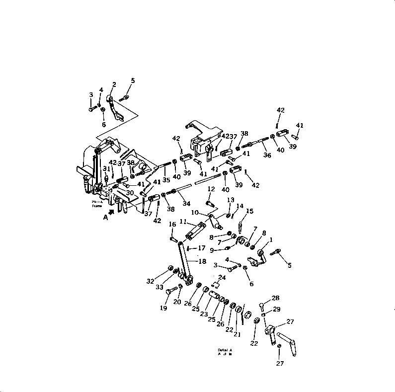 Komatsu parts book diagram for D58P-1 S/N 80588-UP (Straight Tilt Dozer): BRAKE PEDAL AND LINKAGE (REGULATION OF EC INCLUSION)(#80949-)