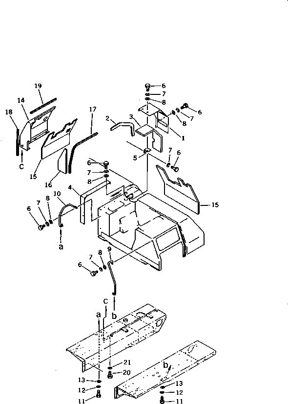 Komatsu parts book diagram for D58P-1 S/N 80588-UP (Straight Tilt Dozer): TANK COVER (REGULATION OF EC INCLUSION)(#80949-)