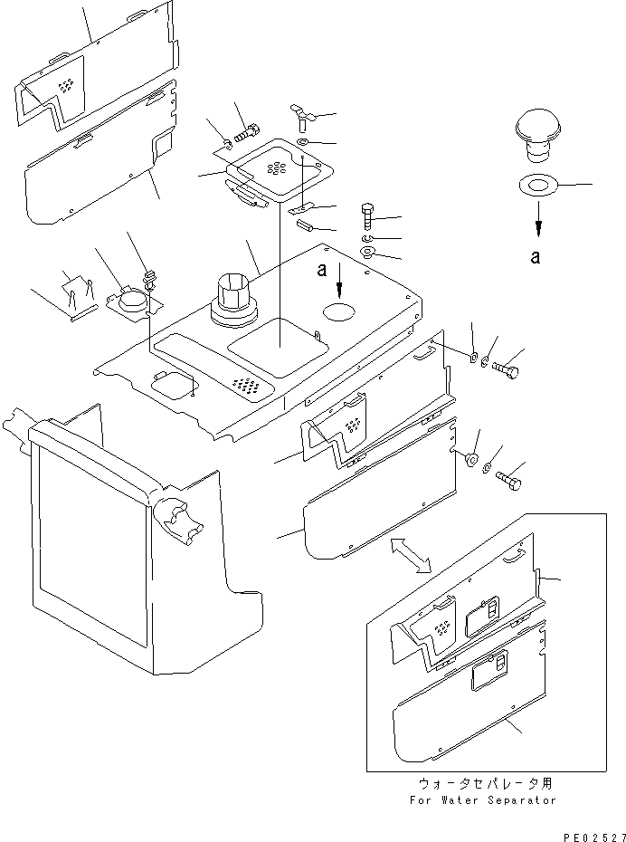 Komatsu parts book diagram for D58P-1 S/N 80588-UP (Straight Tilt Dozer): ENGINE HOOD AND SIDE COVER