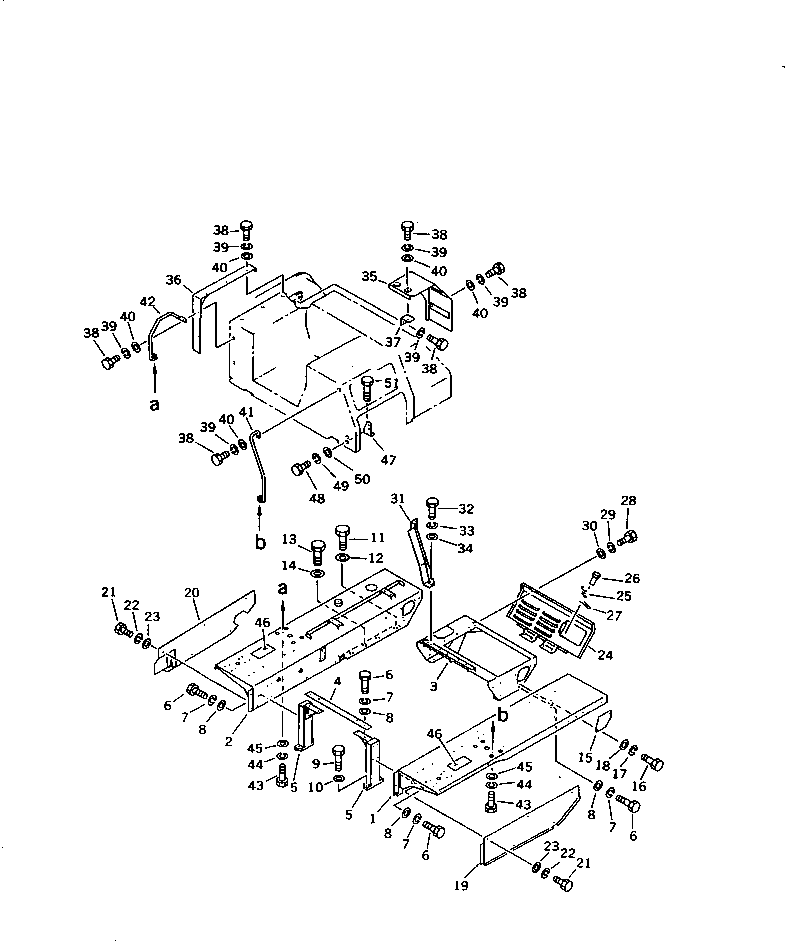 Komatsu parts book diagram for D58P-1 S/N 80588-UP (Straight Tilt Dozer): FENDER AND REAR COVER