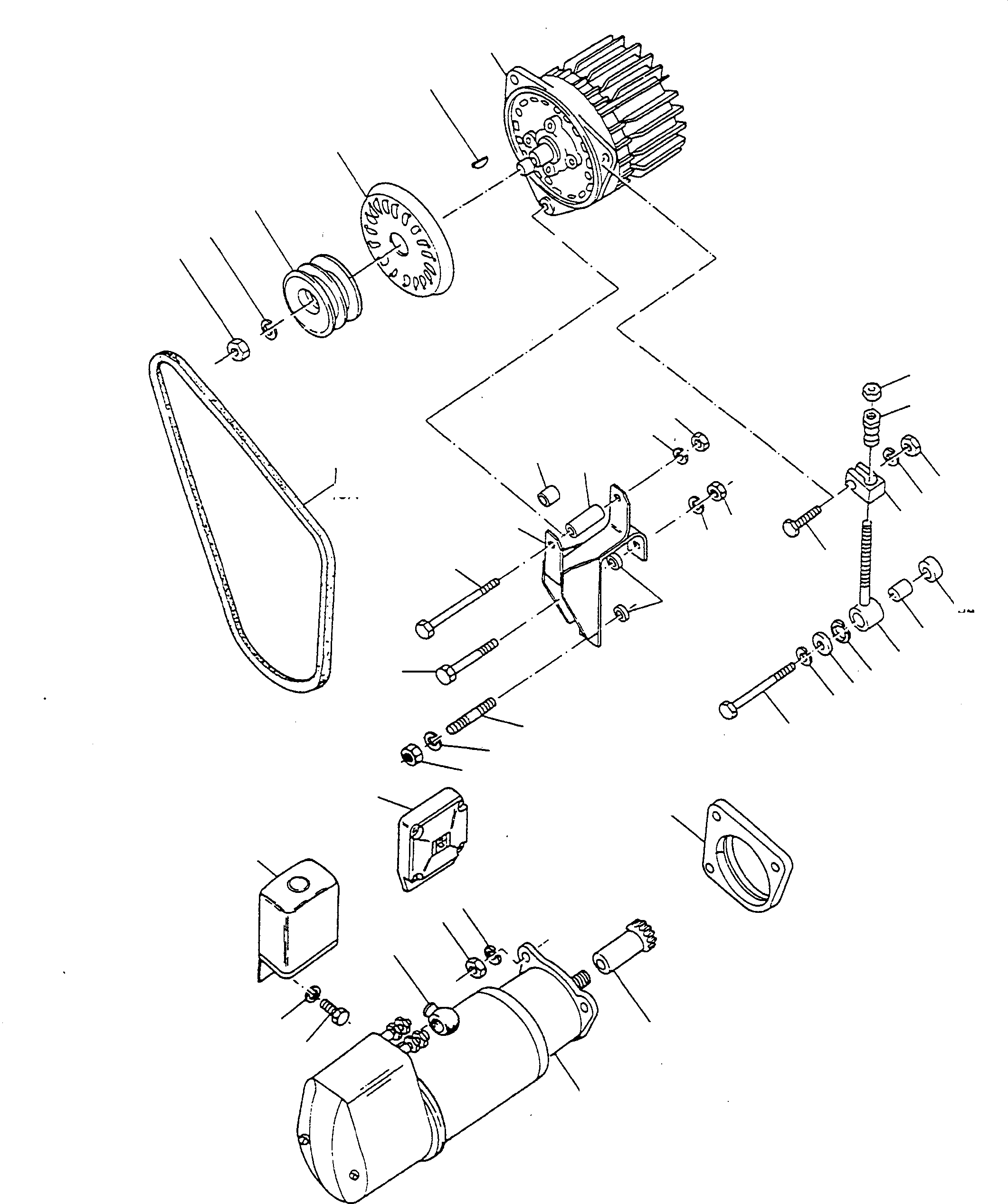 Bulldozers Komatsu / D600D S/N 331620001 - Up(d600d) / ALTERNATOR AND STARTER MOTOR(01-34|b : A148)