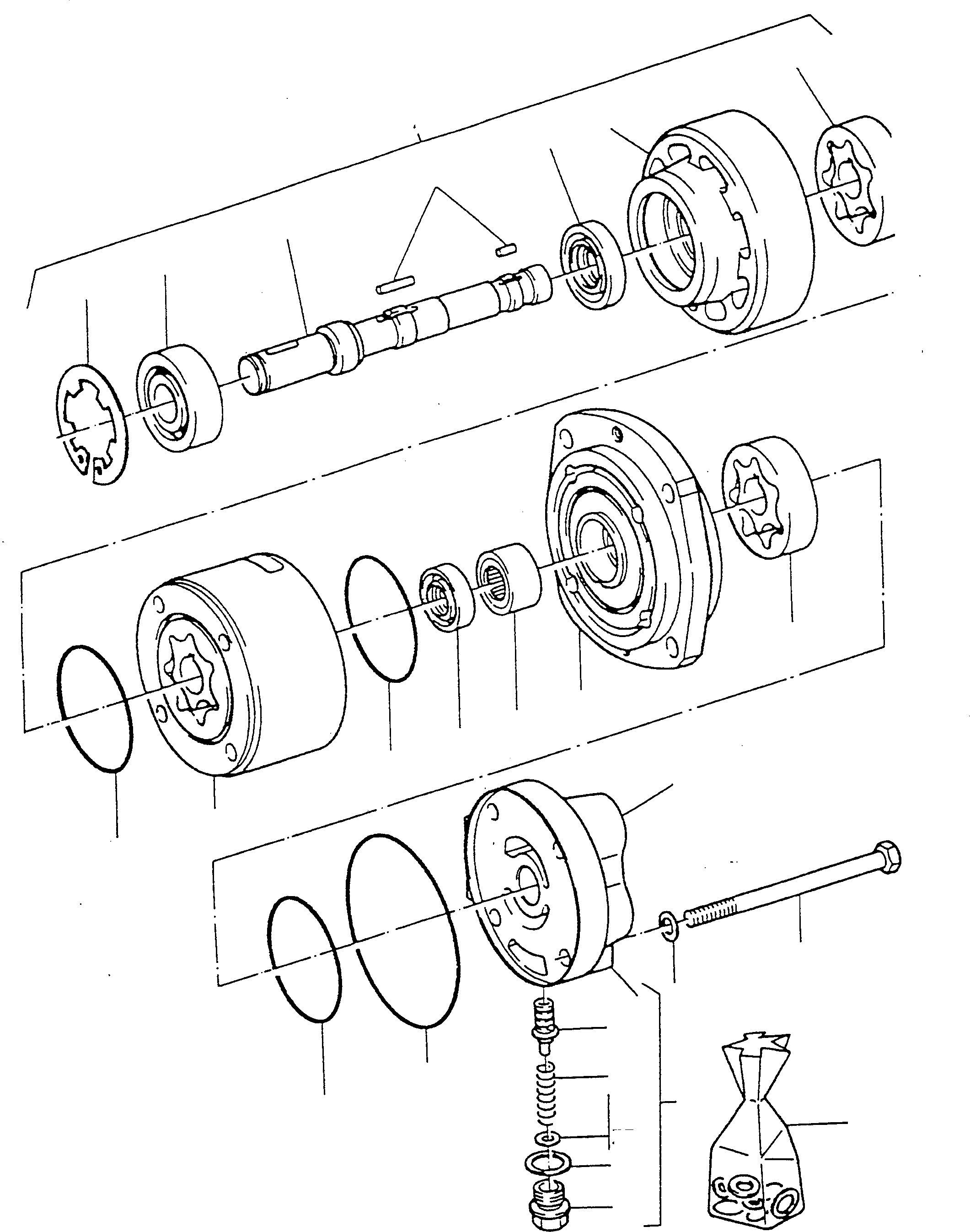 Bulldozers Komatsu / D600D S/N 331620001 - Up(d600d) / SHIFTING AND CONVERTER PUMP(02-07|a : A825)