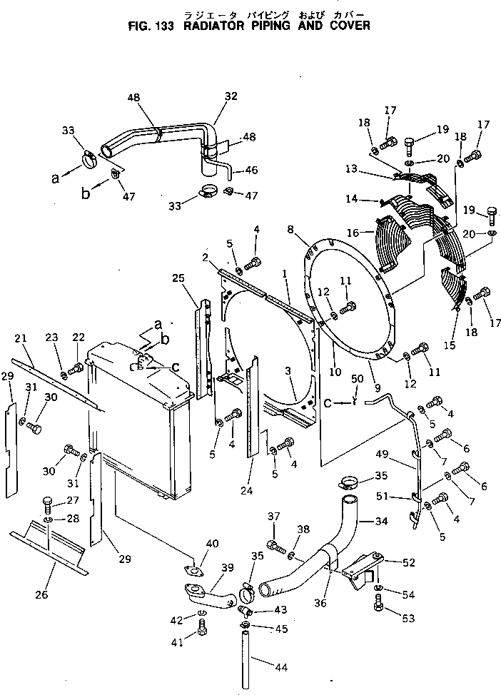 Bulldozers Komatsu / D60A-8 S/N 45001-UP(d60a-8c) / RADIATOR PIPING AND COVER(030040 : 133)