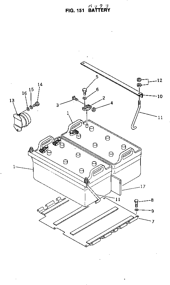 Bulldozers Komatsu / D60A-8 S/N 45001-UP(d60a-8c) / BATTERY(030070 : 151)