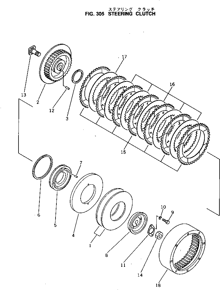Bulldozers Komatsu / D60A-8 S/N 45001-UP(d60a-8c) / STEERING CLUTCH(090050 : 305)