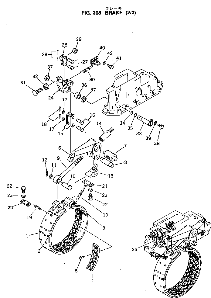 Bulldozers Komatsu / D60A-8 S/N 45001-UP(d60a-8c) / BRAKE (2/2)(090070 : 308)