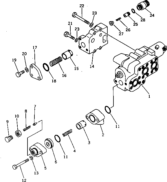 Bulldozers Komatsu / D60A-8 S/N 45001-UP(d60a-8c) / HYDRAULIC CONTROL VALVE (2/2)(180050 : 622)