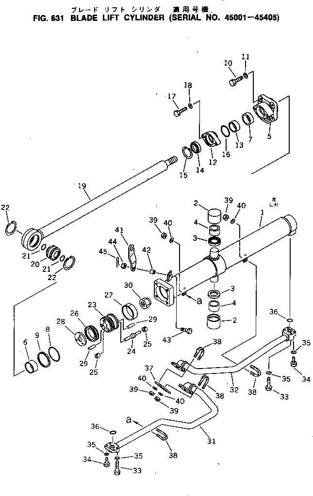 Bulldozers Komatsu / D60A-8 S/N 45001-UP(d60a-8c) / BLADE LIFT CYLINDER(#45001-45405)(180060 : 631)
