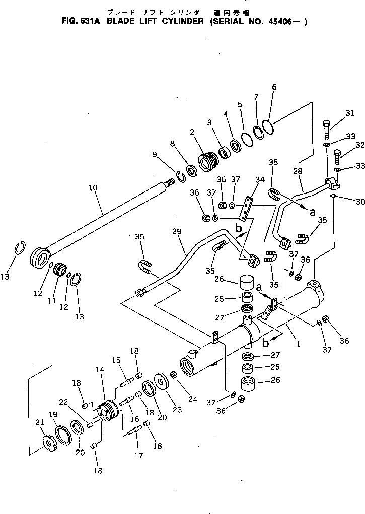 Bulldozers Komatsu / D60A-8 S/N 45001-UP(d60a-8c) / BLADE LIFT CYLINDER(#45406-)(180070 : 631A)