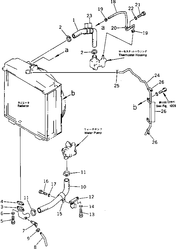 Bulldozers Komatsu / D60P-11D S/N 50001-UP(d60p-10r) / RADIATOR PIPING(030030 : 1203)