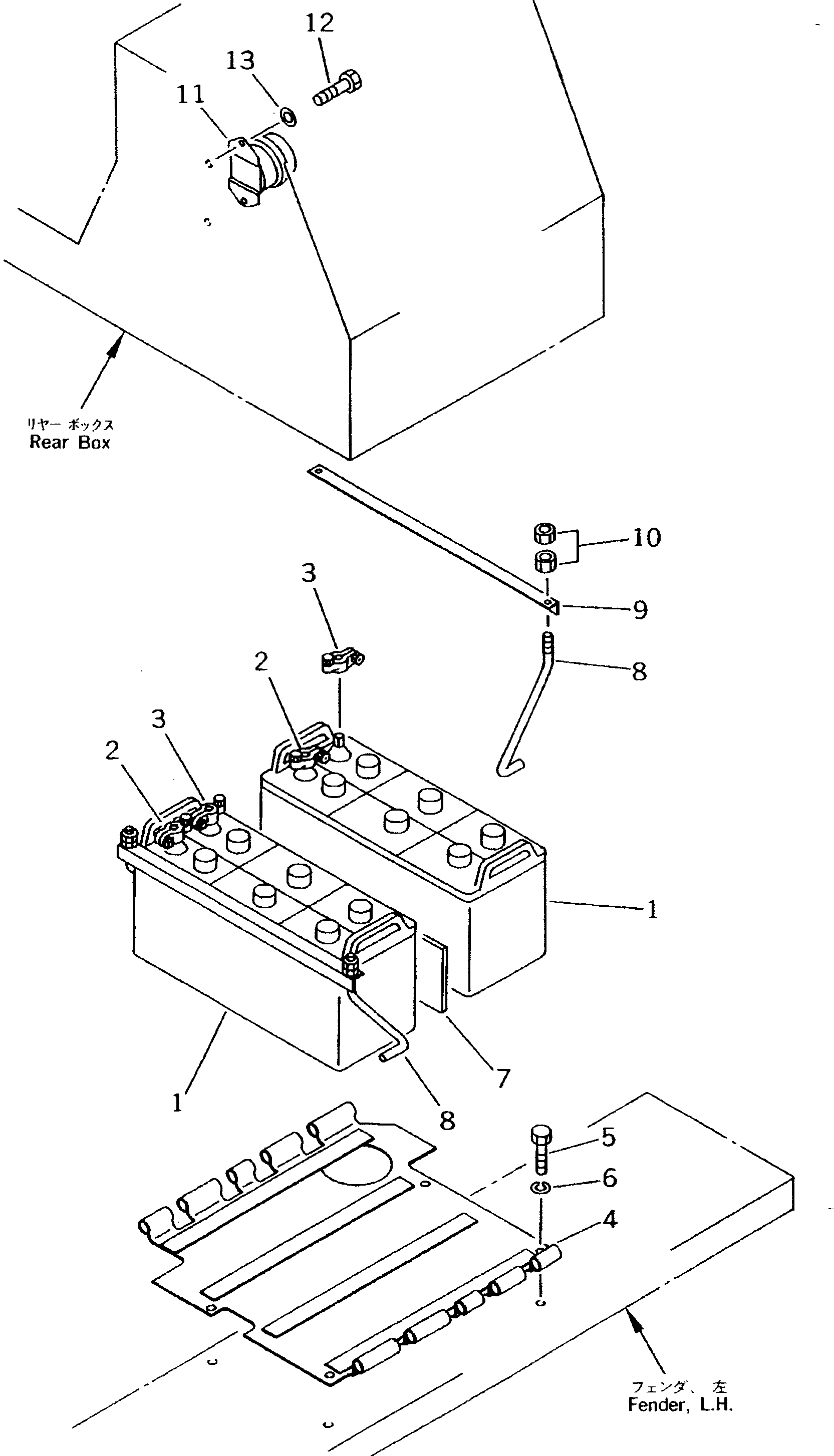 Bulldozers Komatsu / D60P-11D S/N 50001-UP(d60p-10r) / BATTERY(030070 : 1401)