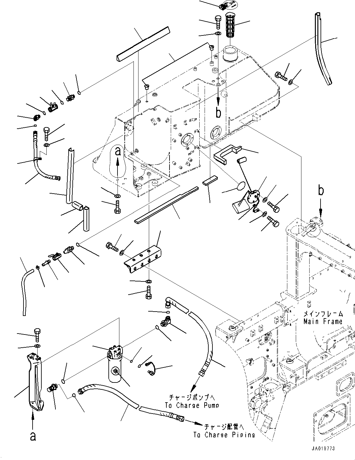 Bulldozers Komatsu / D61EXI-24E0 S/N B65001-UP(d612e0mc) / Fuel Tank, Sensor, Strainer and Charge Filter(D001002 : D0100-001002)