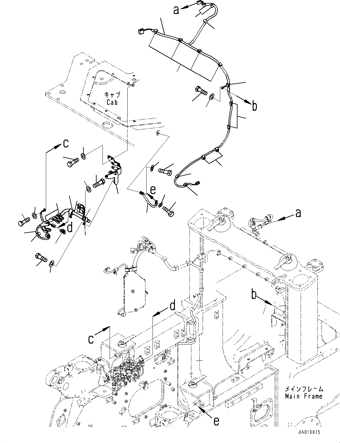 Bulldozers Komatsu / D61EXI-24E0 S/N B65001-UP(d612e0mc) / Electric Wiring Harness, Main Frame Wiring Harness(E003002 : E0200-002002)