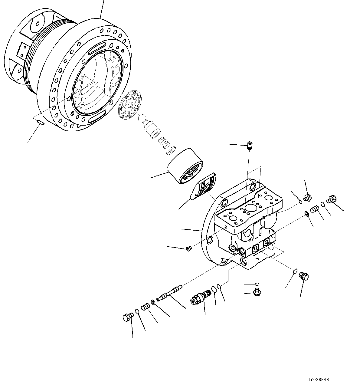 Bulldozers Komatsu / D61EXI-24E0 S/N B65001-UP(d612e0mc) / Final Drive, HST Motor, R.H. (1/4)(F001011 : F2380-001011)
