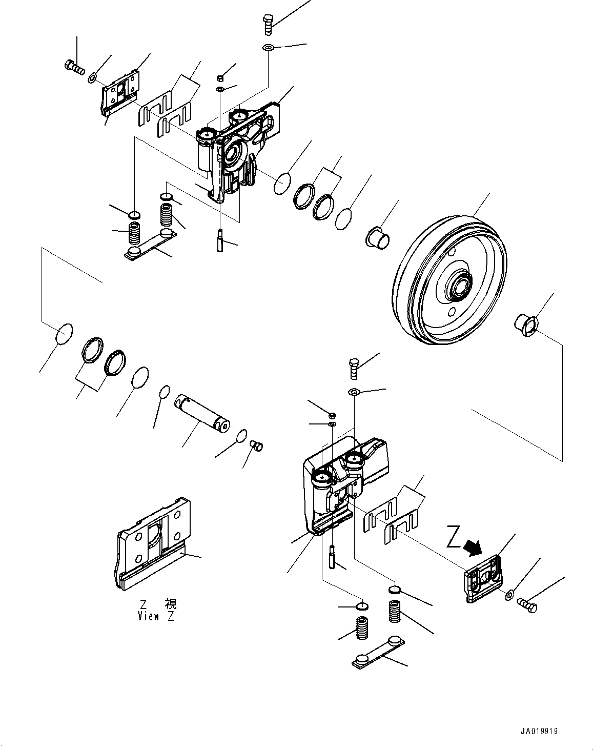 Bulldozers Komatsu / D61EXI-24E0 S/N B65001-UP(d612e0mc) / Front Idler(R001001 : R0110-001001)