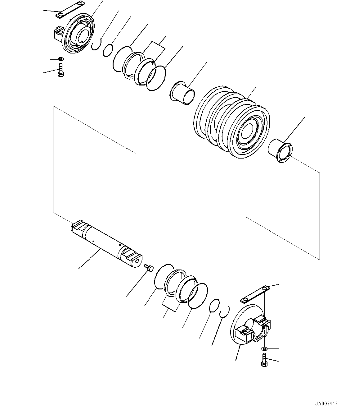 Bulldozers Komatsu / D61EXI-24E0 S/N B65001-UP(d612e0mc) / Track Roller, Double Flange (With PLUS Type Track Shoe)(R004002 : R0200-002002)