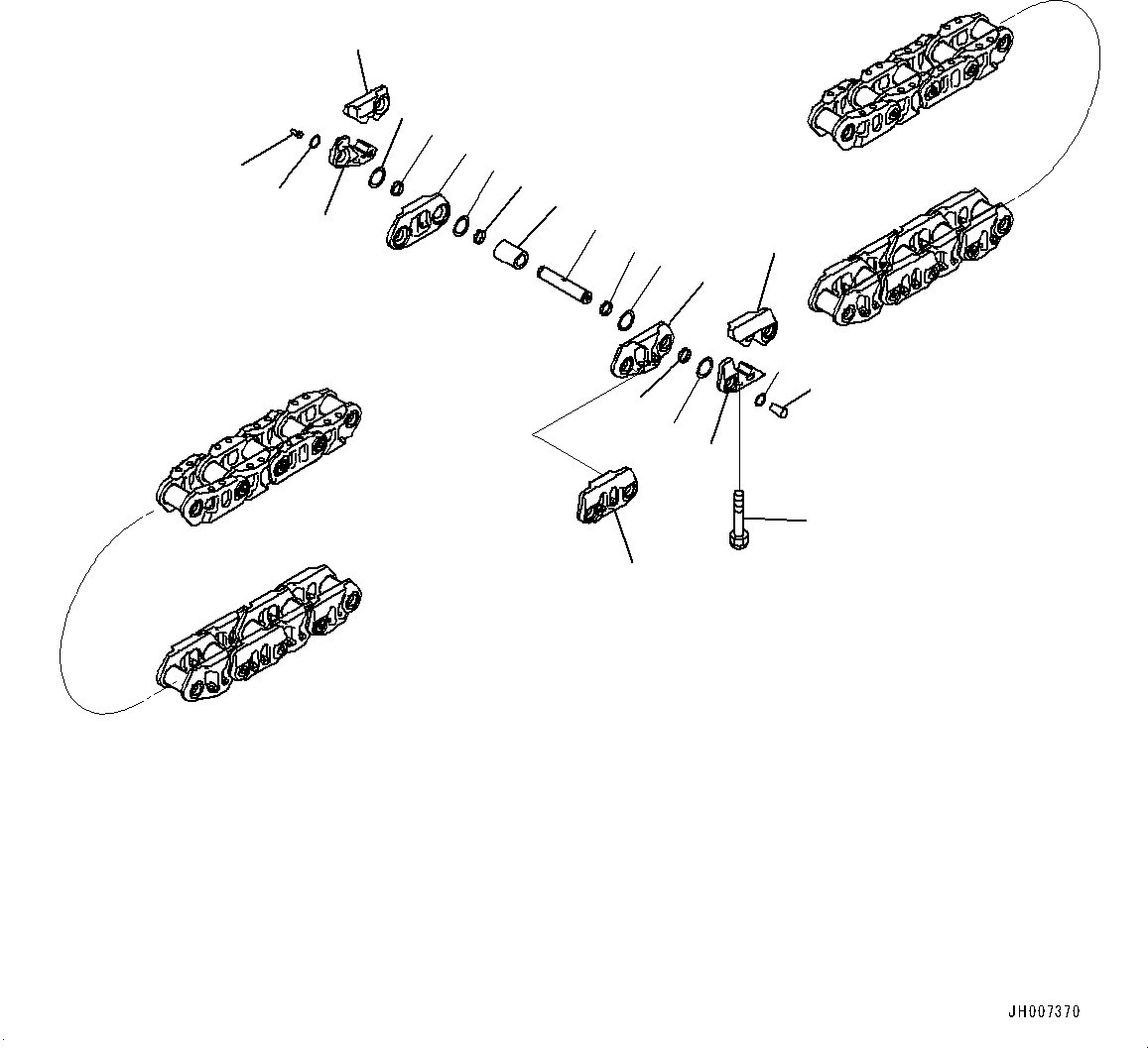 Bulldozers Komatsu / D61EXI-24E0 S/N B65001-UP(d612e0mc) / Track Link Assembly, (Supply Only, 92 Set, Sealed and Lubricated Type, PLUS Type)(R009001 : R0501-002001)